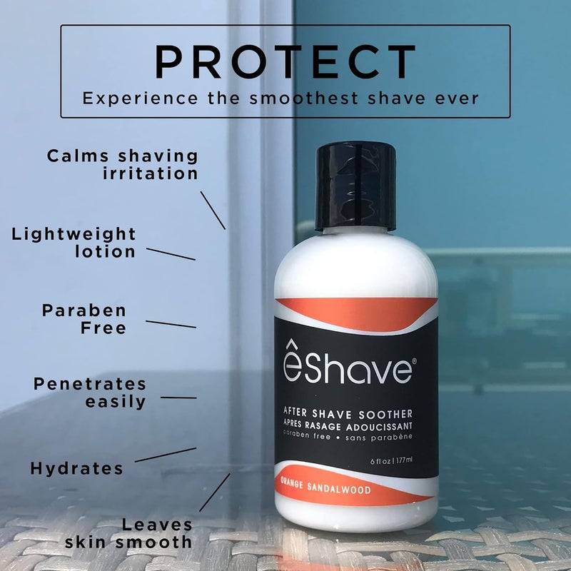 eShave After Shave Soother - Orange Sandalwood, 6 Fl Oz Moisturizing Lotion - Image 3
